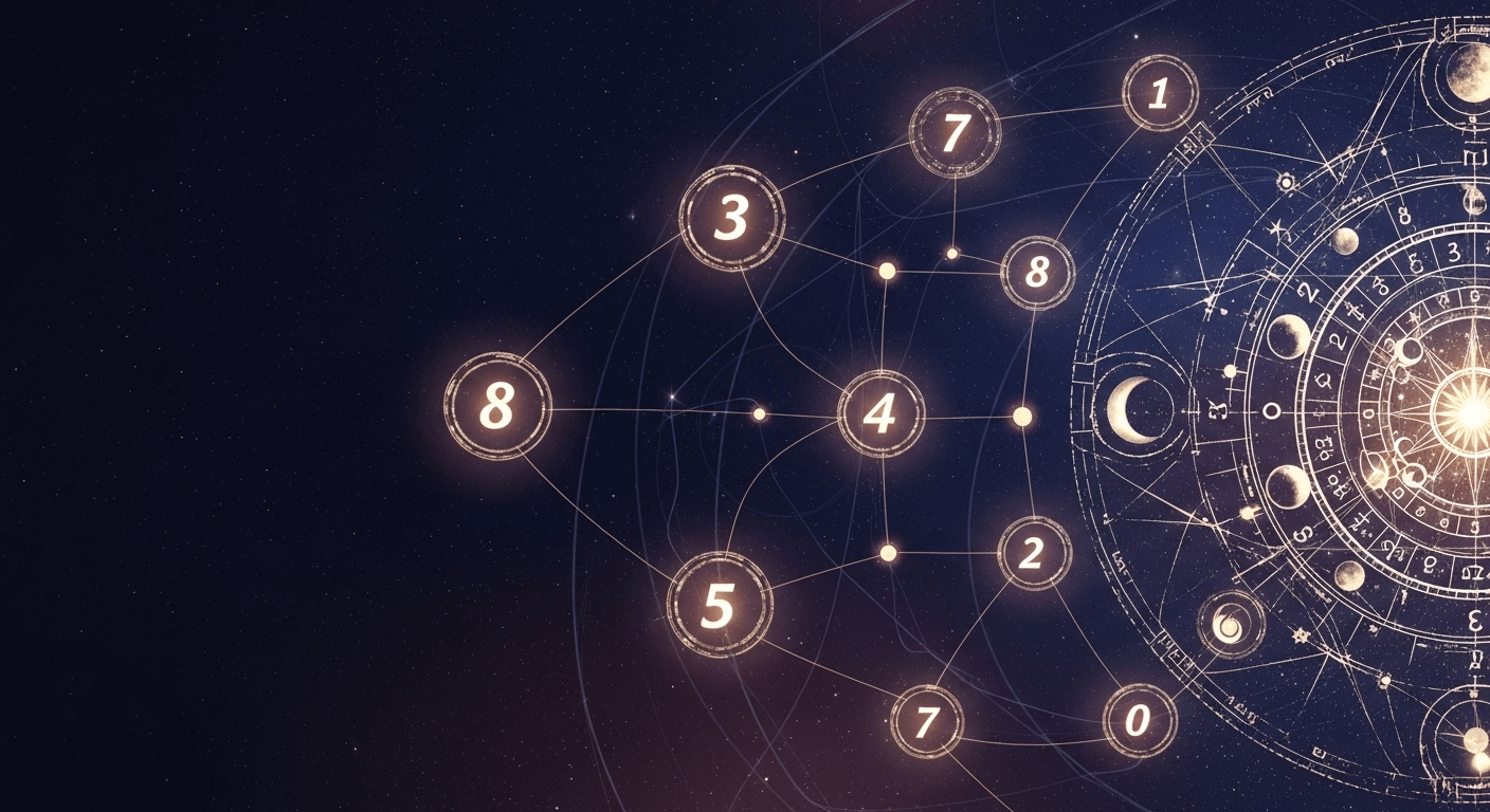 A star map with a series of connected numbers
