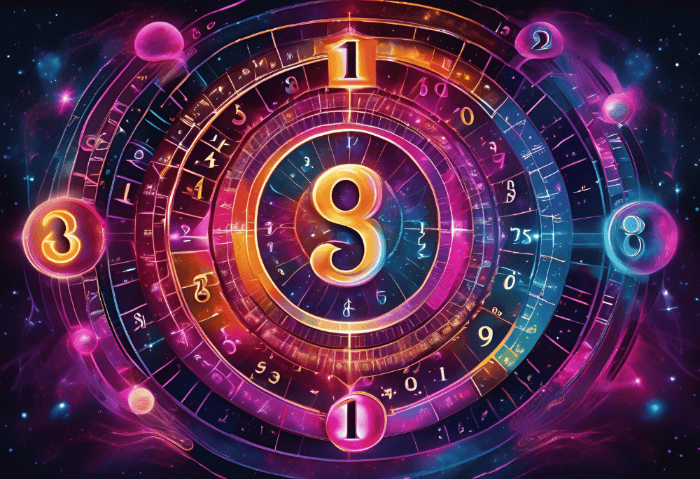 Cosmic image of various numbers in space