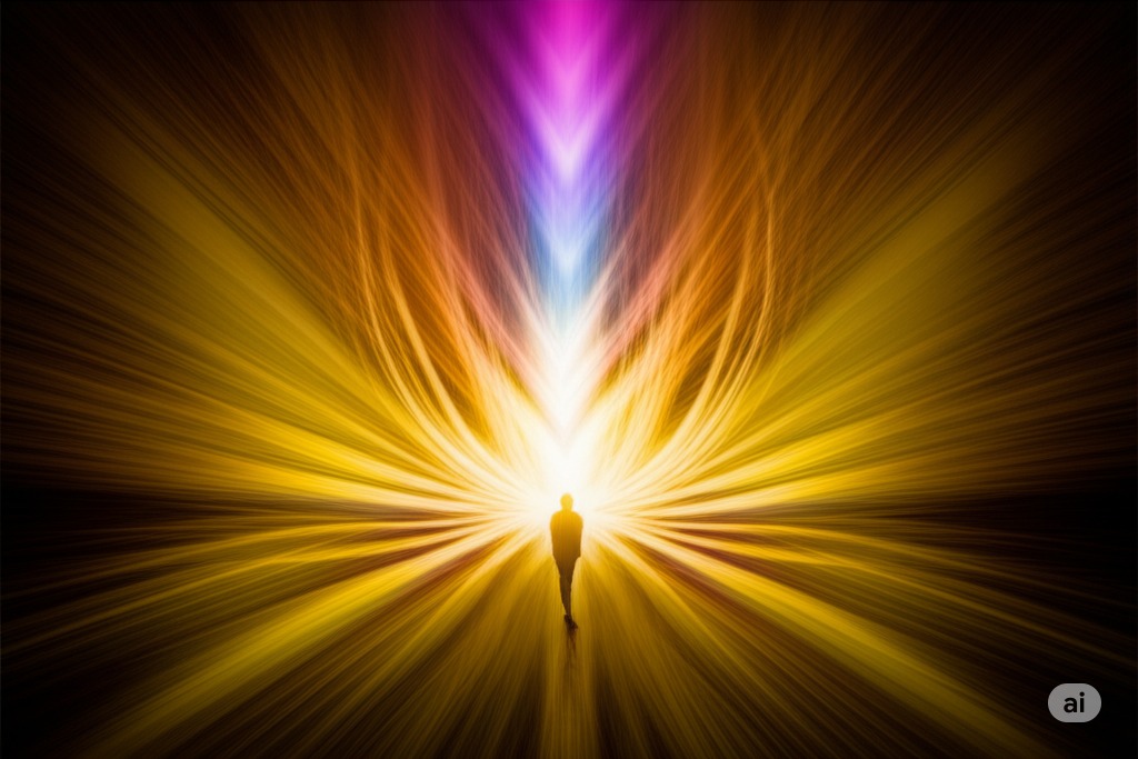 A shadowy figure near a bright light