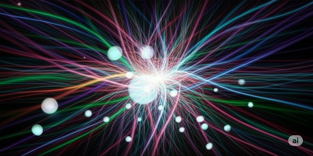 Darkness filled with a multi-color nebula