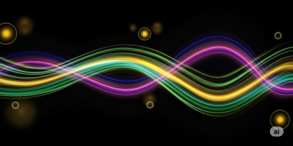 An abstract flow with a yellow, green and pink hue