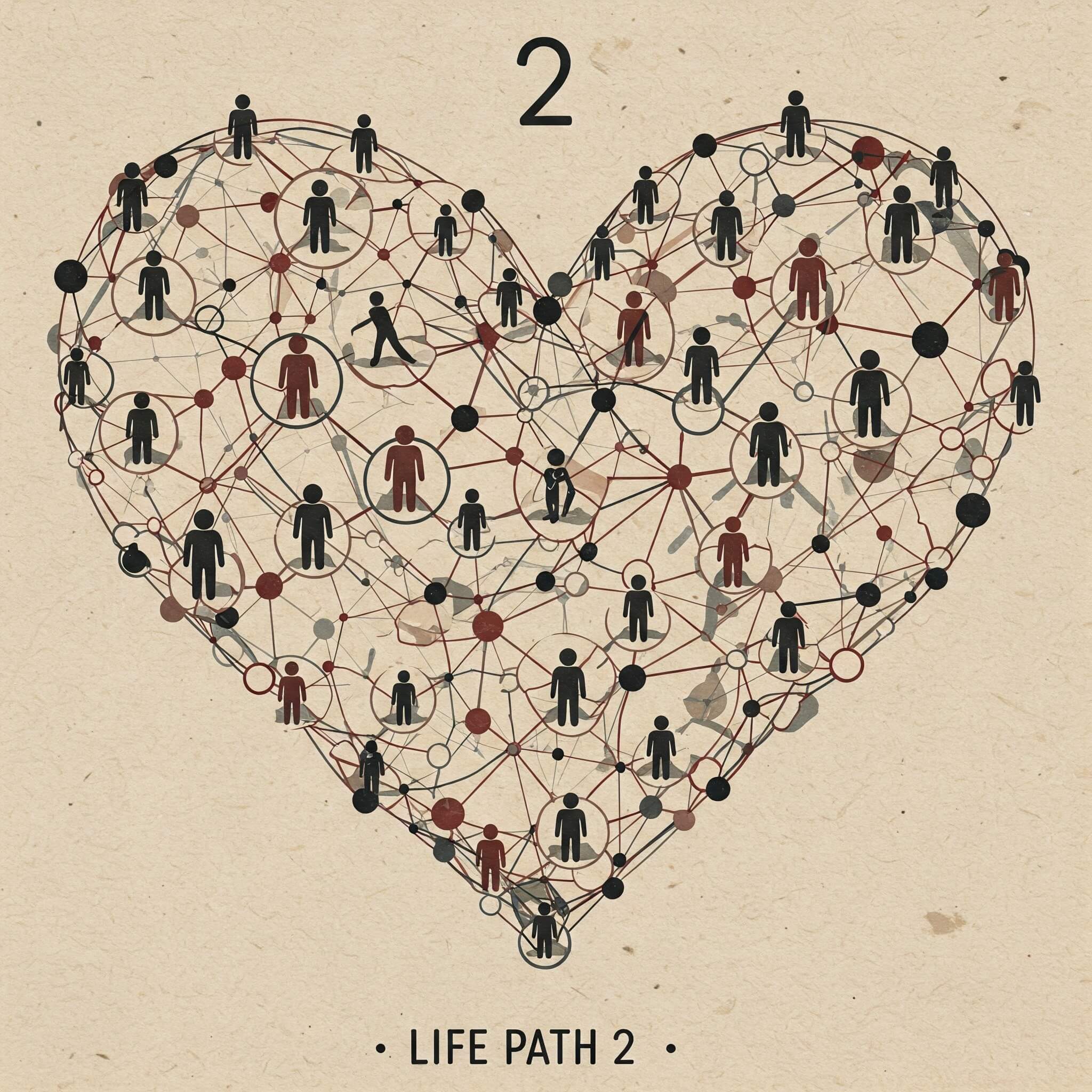 An illustration of men and women together, forming a heart