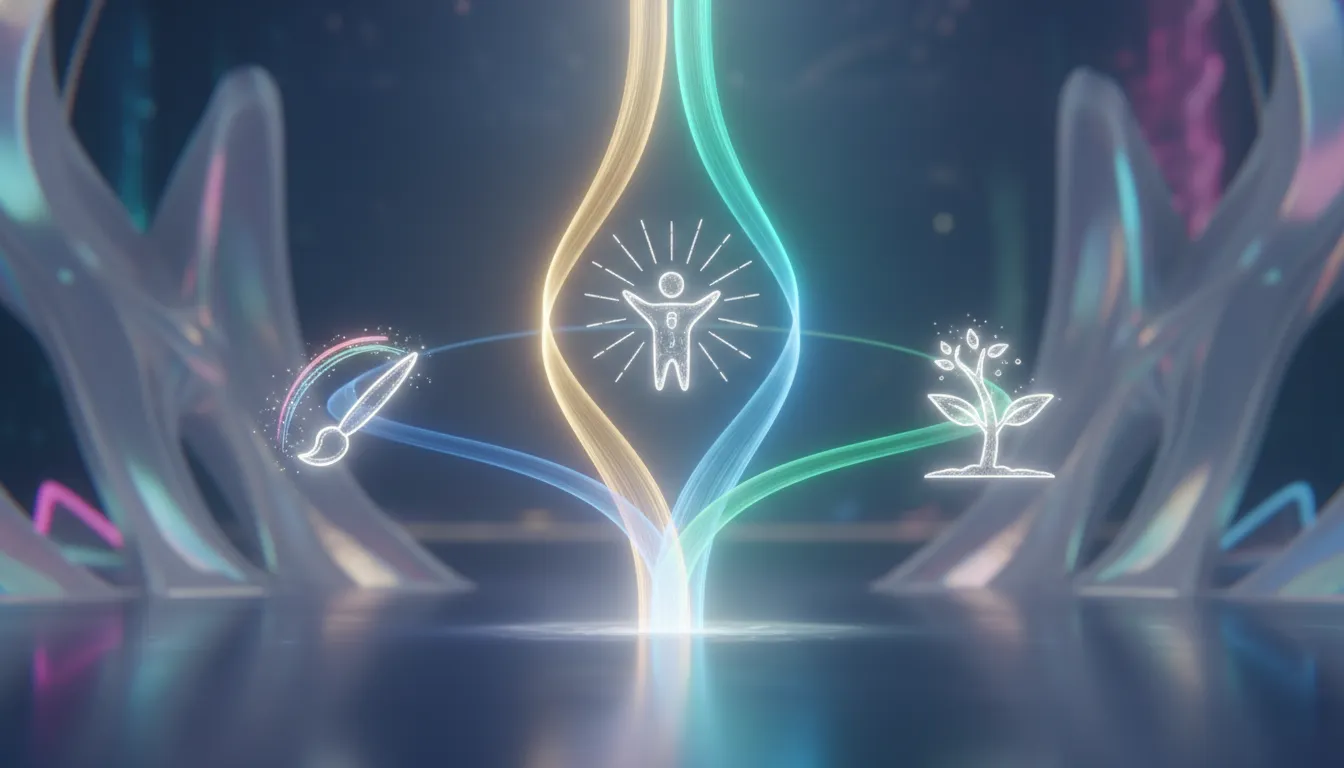 A stylized number three radiating creativity, joy, and unique strengths.