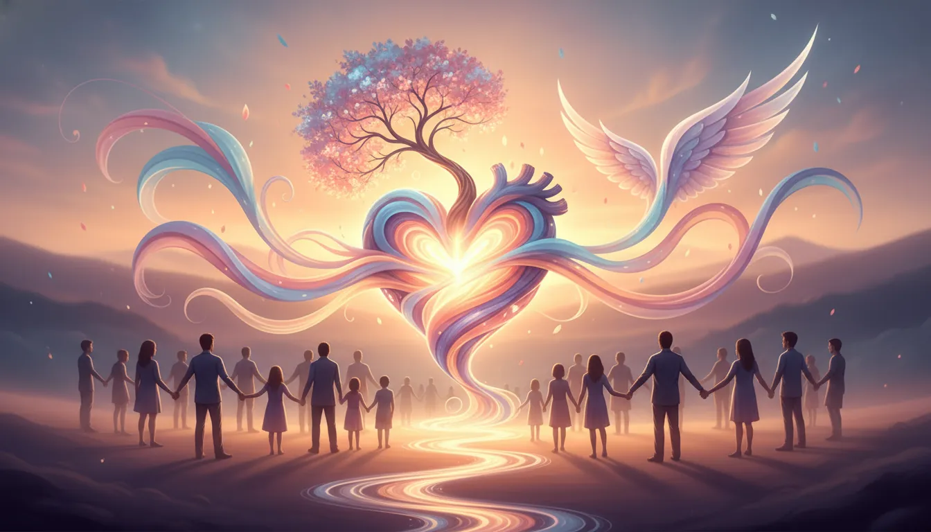 Vibrant heart with radiating lines, symbolizing creative expression, love, and connection.