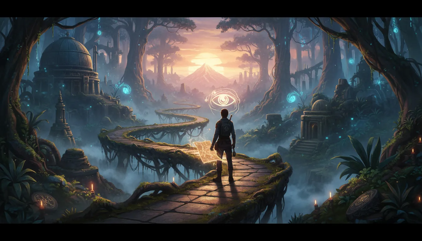 Explorer wisely navigating a winding path toward personal growth.