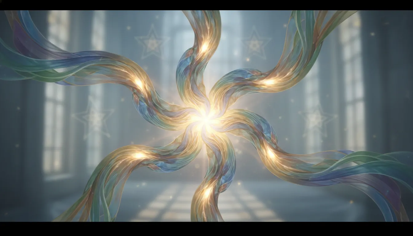 Six strands gracefully intertwining, symbolizing harmonious compatibility and connections.