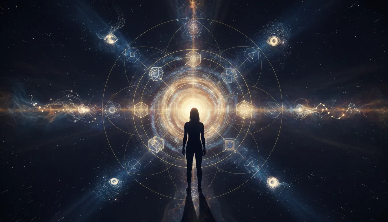 Mystical numbers and symbols forming a personal numerology chart.