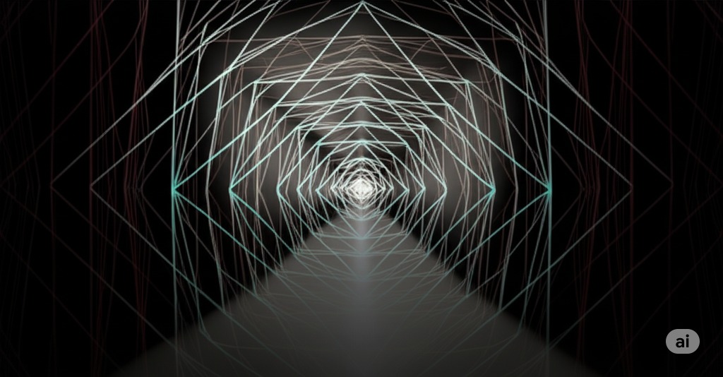 A trippy passageway with a series of shapes