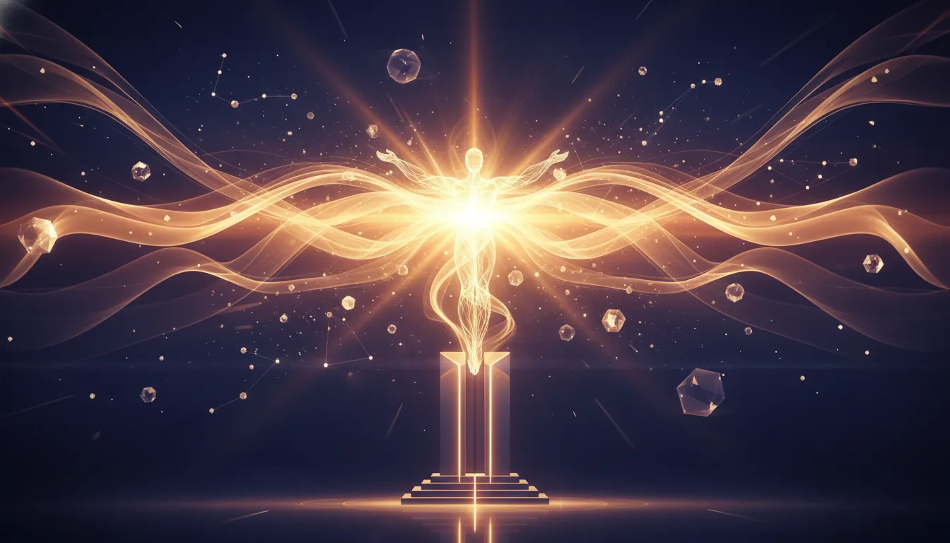 Radiant person embodying number 11's spiritual mastery and shining inner light.