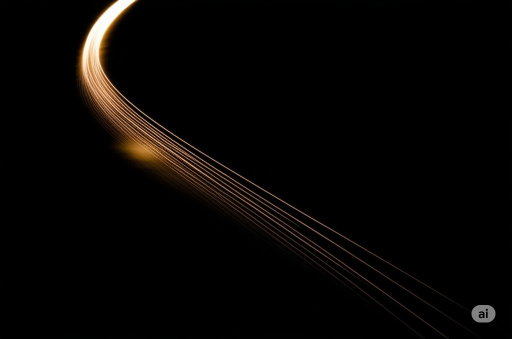 Dark passageway with a light trail