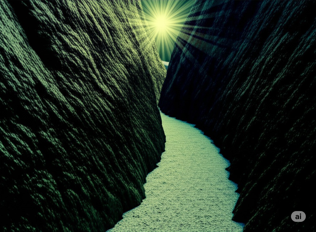 A daunting and dark canyon