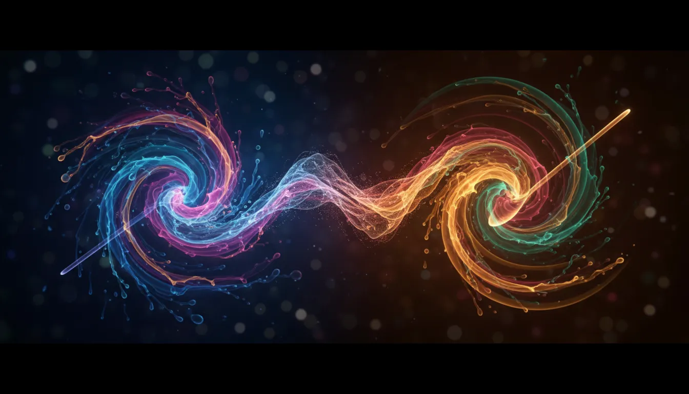 Shaker and stirring spoon in motion, illustrating different mixing magic.