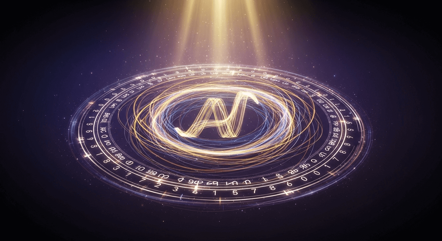 A large numerical circle in the galaxy illuminated by light