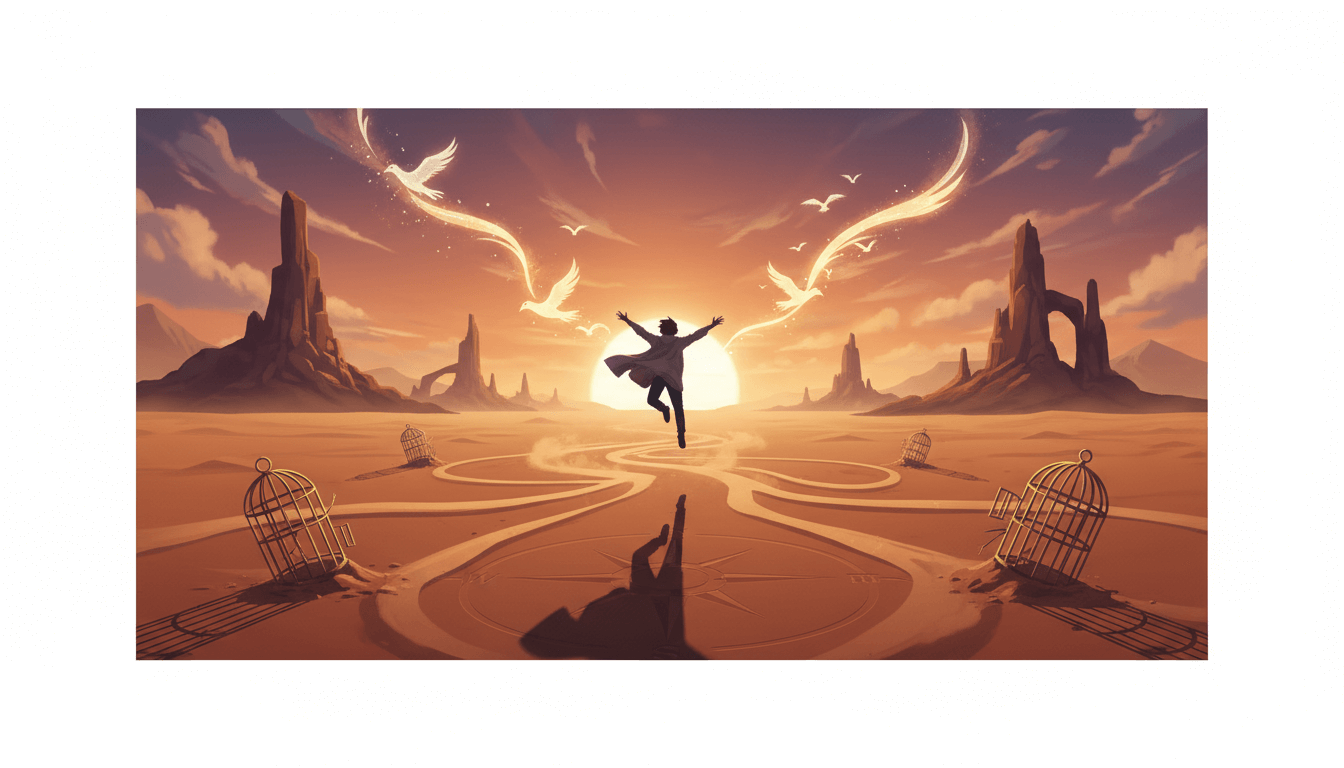 Person joyfully embracing open road, symbolizing a freedom seeker.