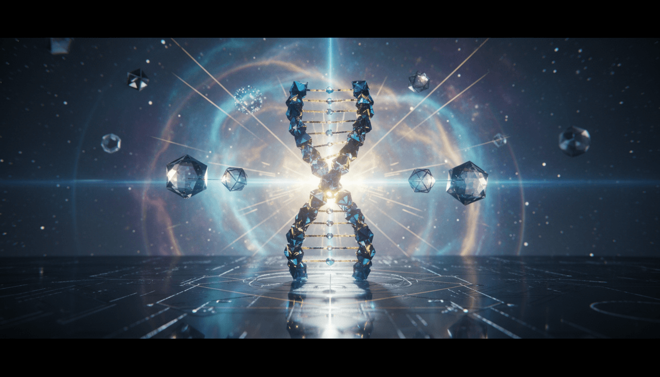 Abstract math symbols intertwining with a prominent, luminous number 11.